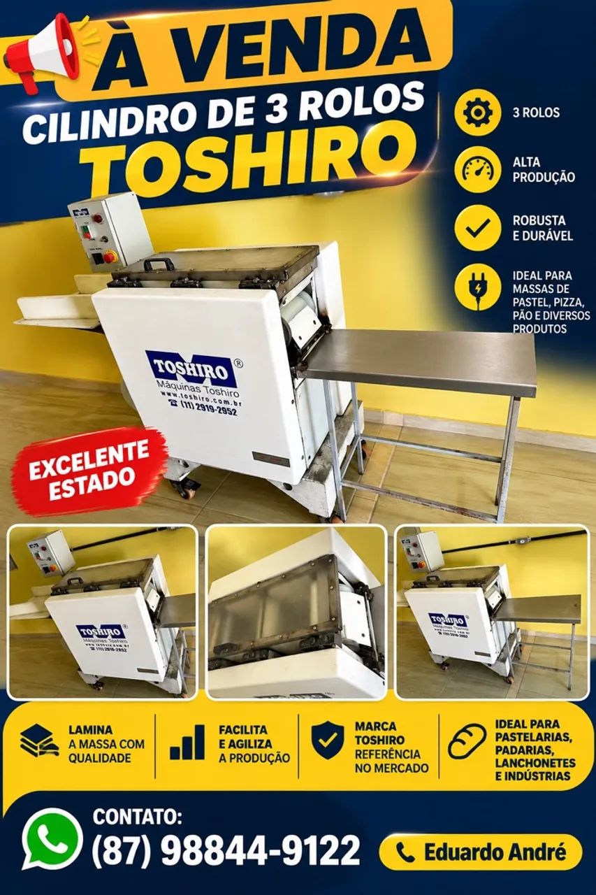 Cilindro 3 rolos Toshiro 