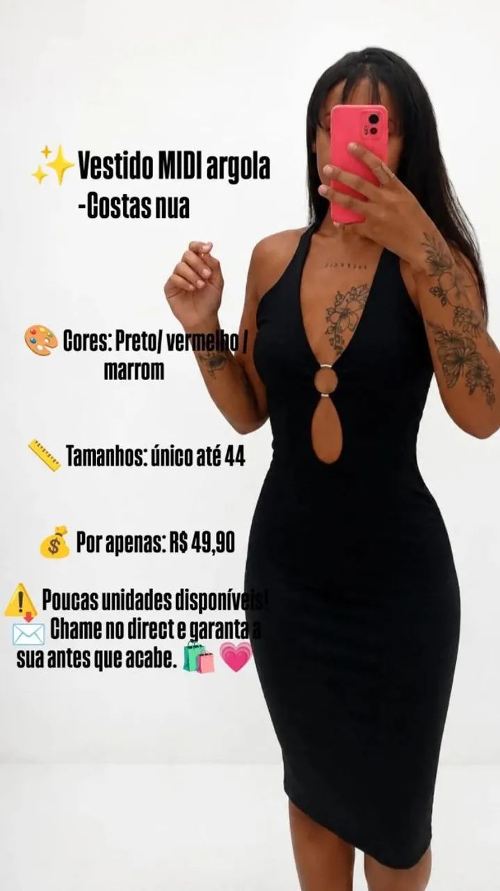 Vestido MIDI argolas 