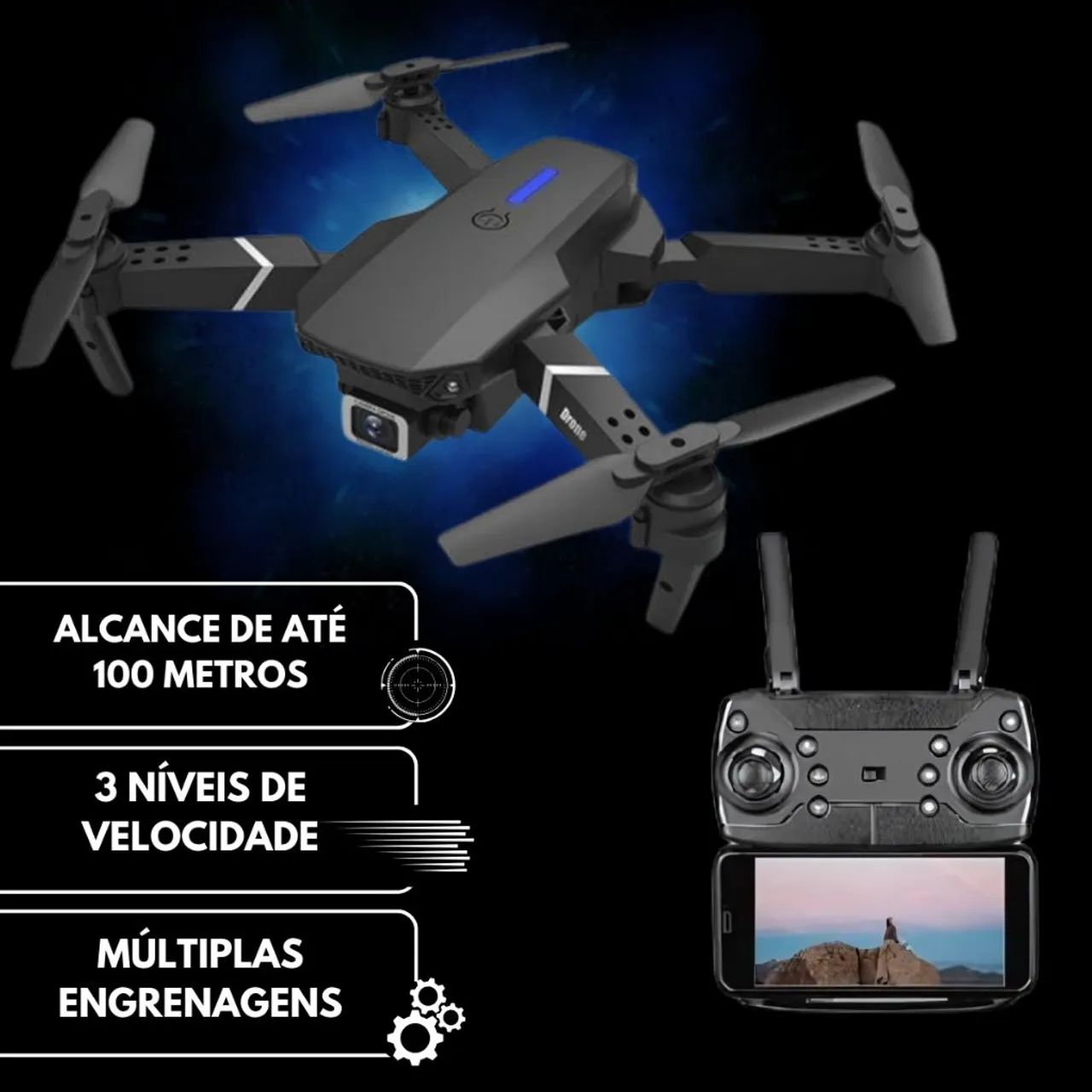 Mini drone inova hd iniciantes sensor obstáculos barato câmera dupla - Foto 4