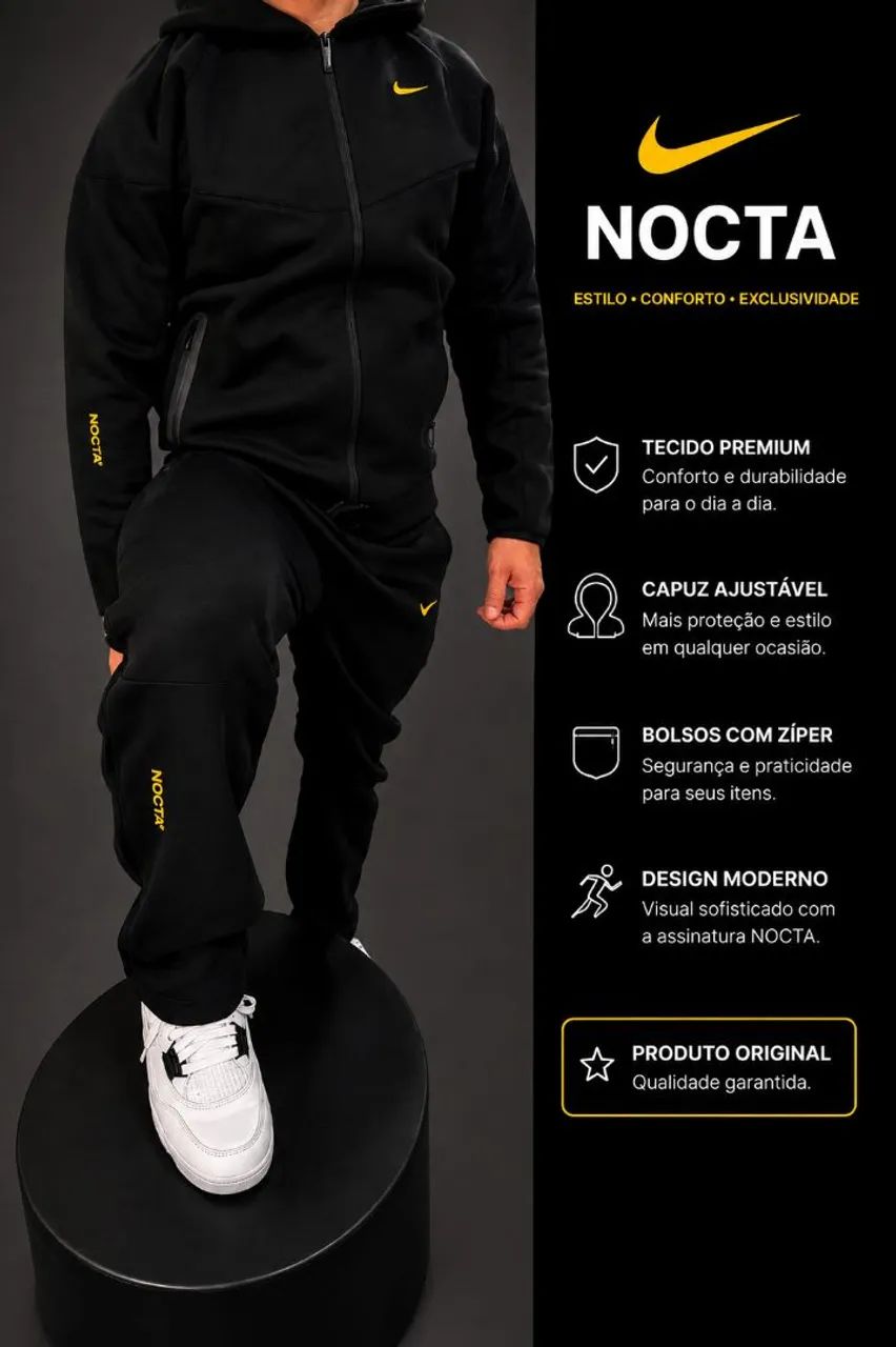 Conjunto Nike nocta teec fleece tamanho G
