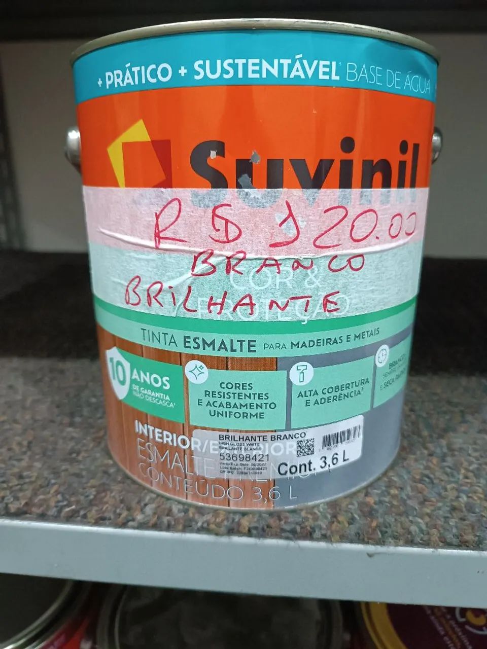 Tinta Esmalte Suvinil Premium Branco Brilhante 