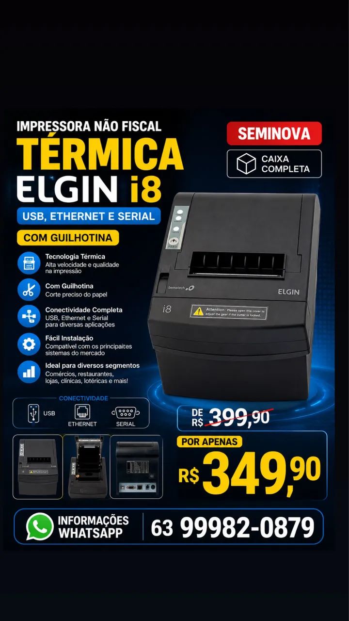 IMPRESSORA T ÉRMICA ELGIN i8  - Foto 2