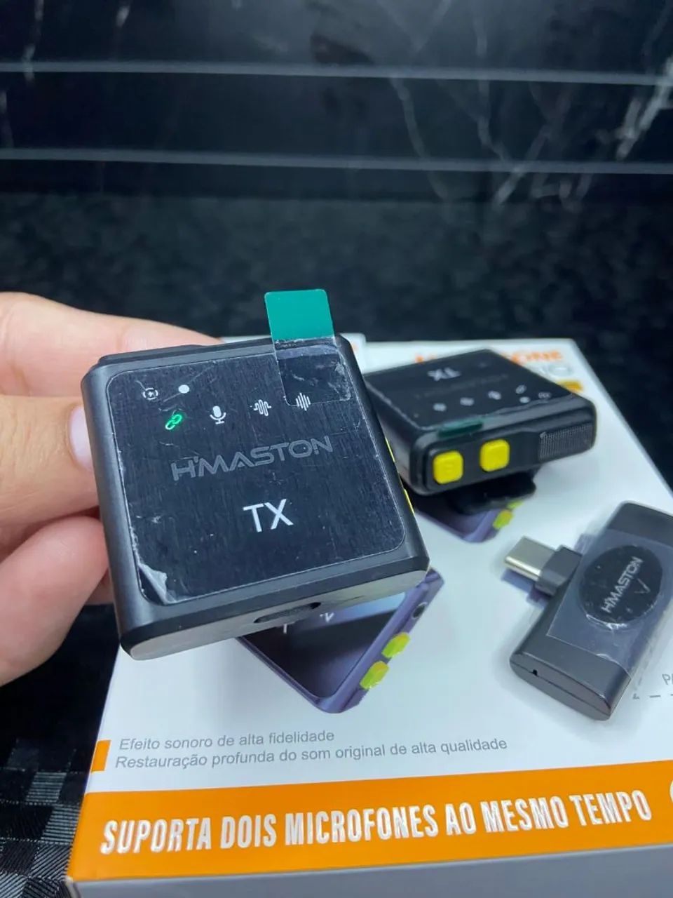 Microfone lapela tipo C - 2 Microfones e 1 receptor