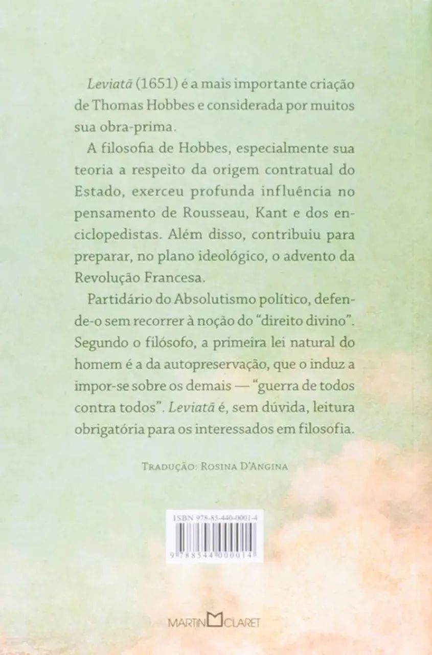 Leviatã, ou Matéria, forma e poder de um estado eclesiástico e civil - Thomas Hobbes - Foto 2