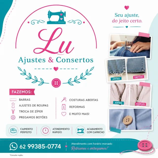 Consertos e Ajustes de Roupas | Barra, Zíper e Reformas