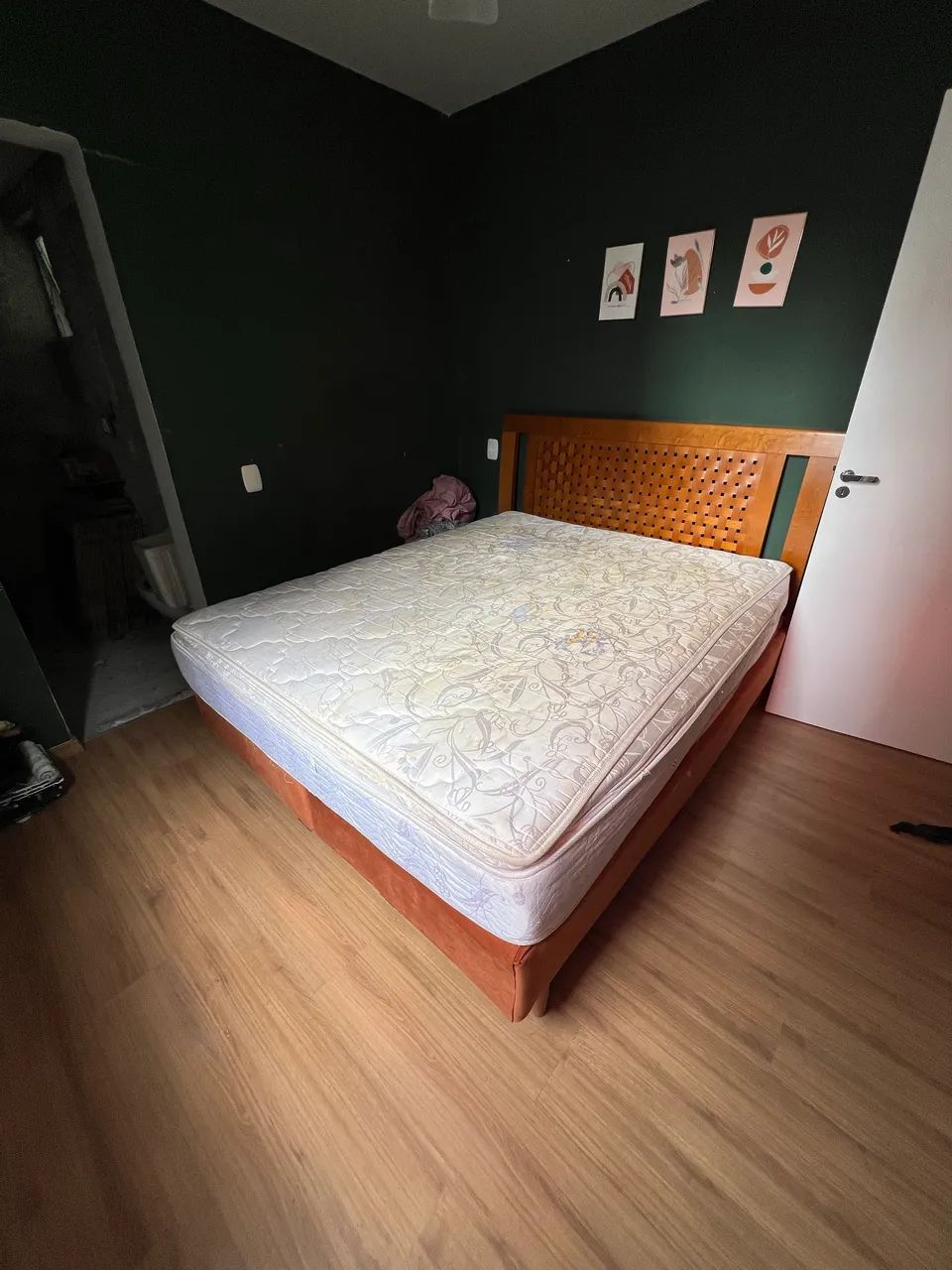 Cama Box Queen Size Bipartida + Colchão