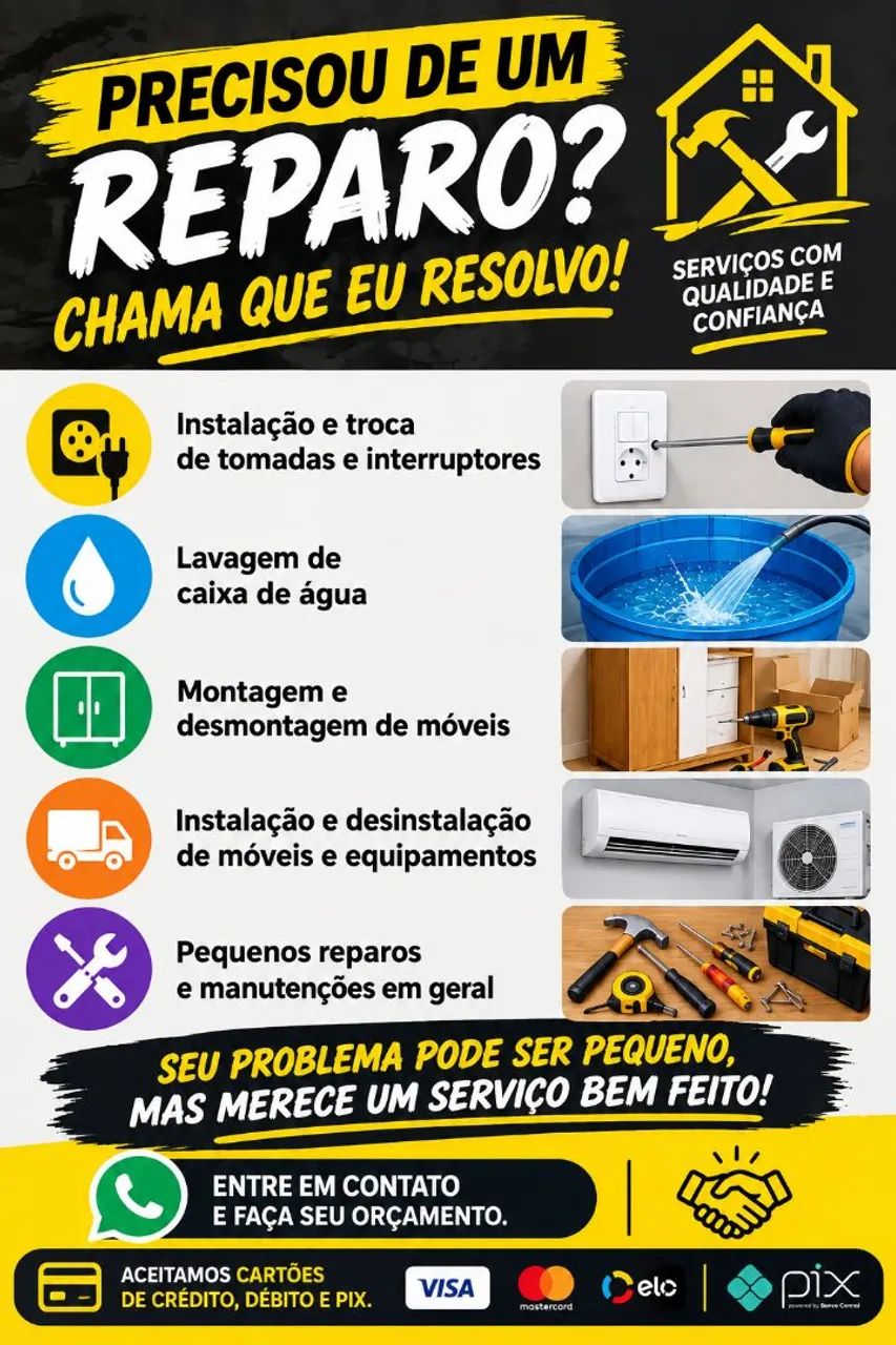 Serviços de manutenção e limpeza.