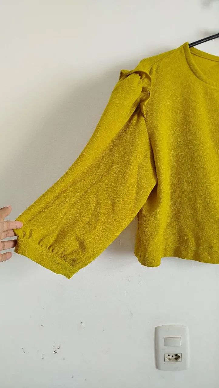 Blusa amarelo mostarda - Foto 3