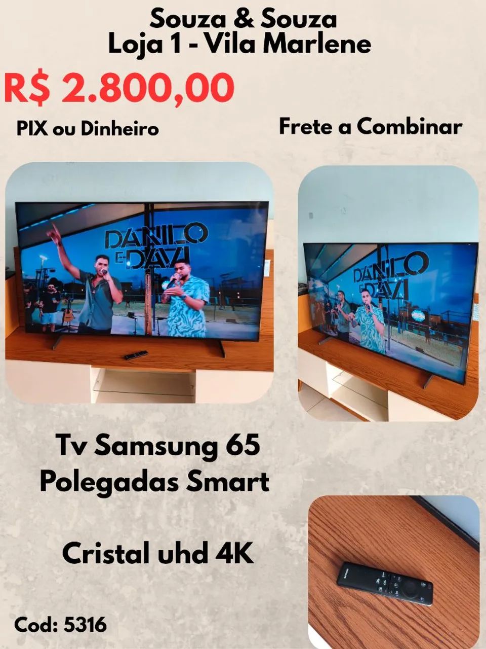 Tv Samsung 65 Polegadas Smart cristal uhd 4 k 