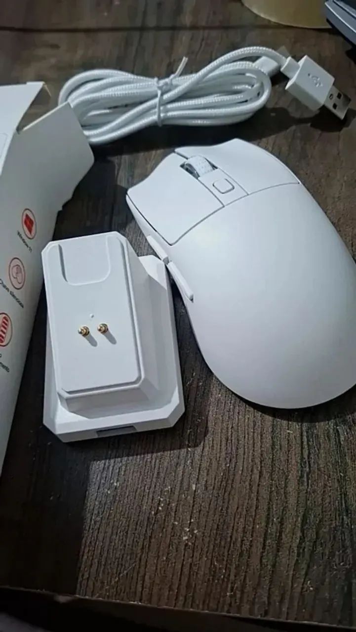 Mouse Gamer Branco Sem Fio/Bluetooth/2.4G - Foto 5