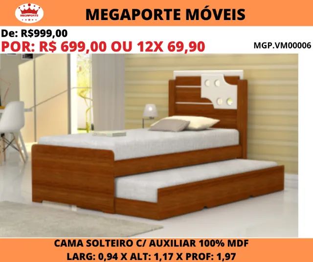 CAMA DE SOLTEIRO C/AUXILIAR - Foto 2