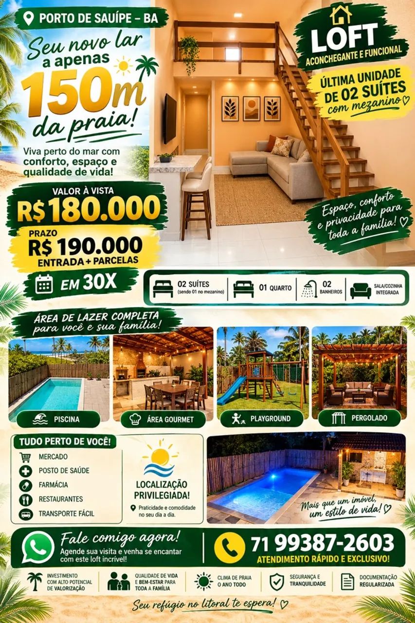 Vendo LOFT com 2 suítes 