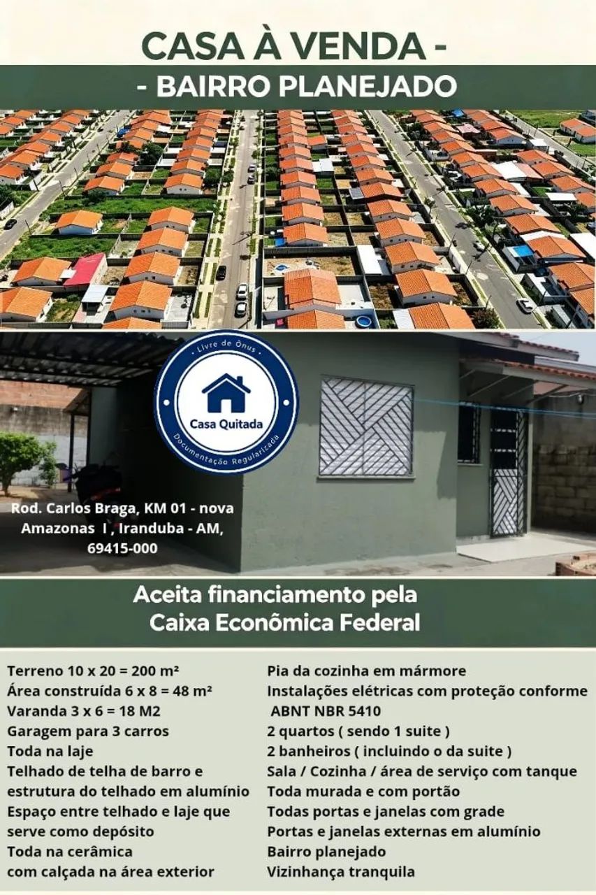 Vendo casa no nova Amazonas 1