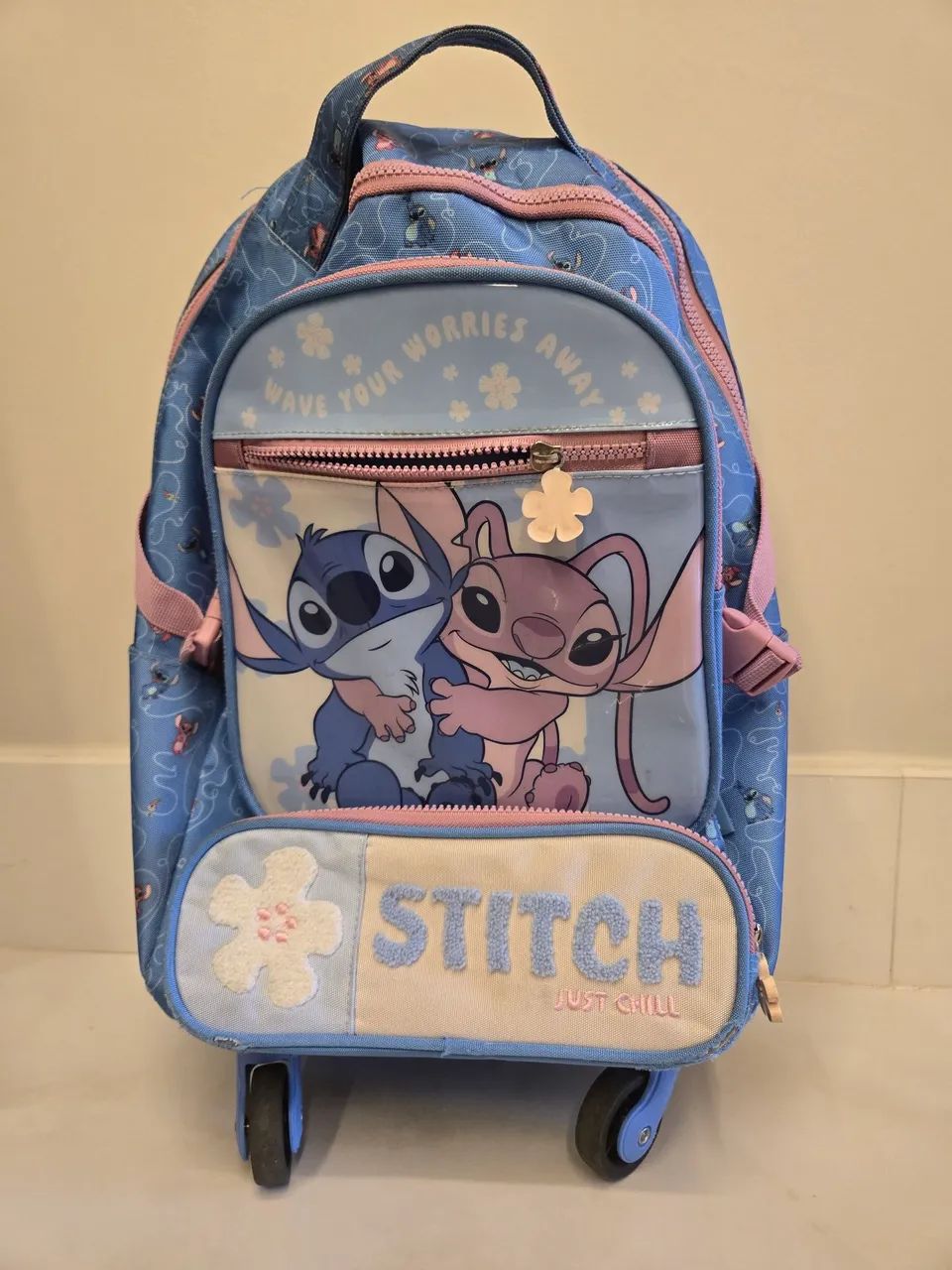 Mochila Infantil Stitch com Rodinhas