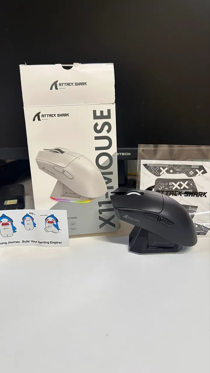 Mouse Attack Shark X11 NOVO + Dock de Carregamento - Foto 2