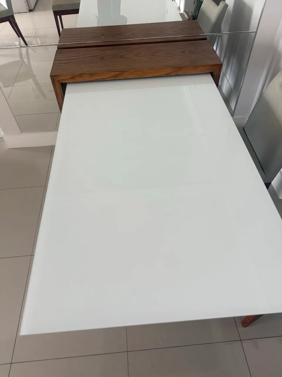 Mesa vidro + laca 150x90cm
