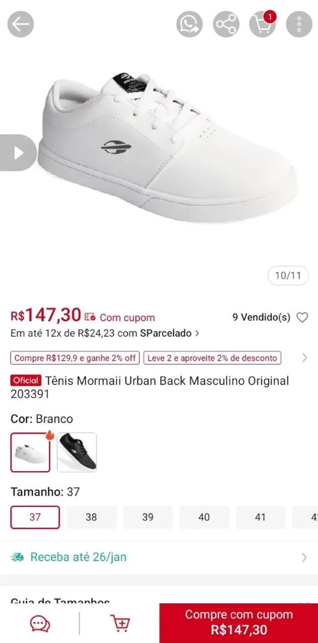 Tênis Mormaii Urban Back 2un. n37 e 39  - Foto 3