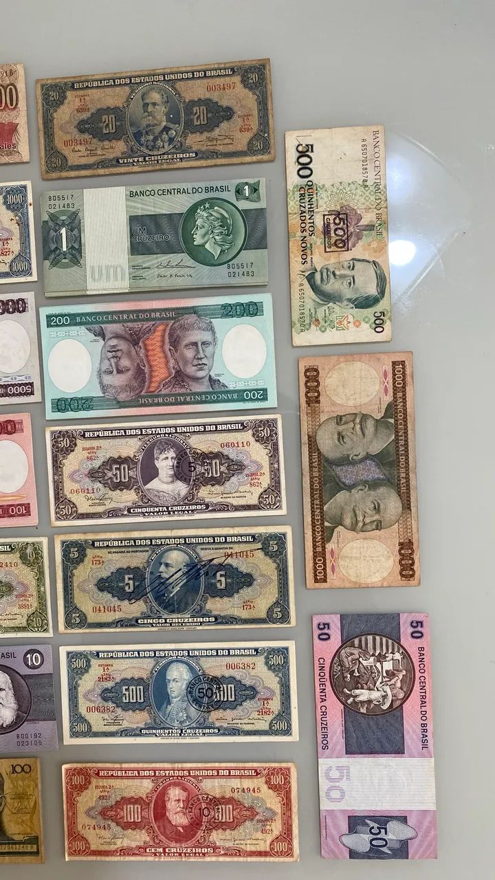 Lote Completo de Cédulas Antigas Brasileiras e Estrangeiras - +50 Unidades - Foto 4