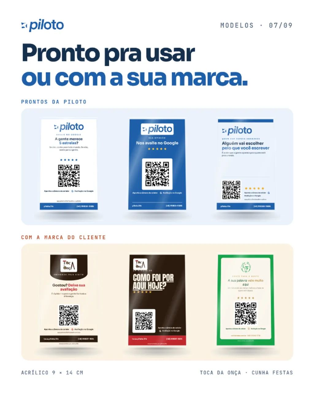 Placa de Avaliação Google com NFC e QR Code, display de acrílico para balcão - Foto 2