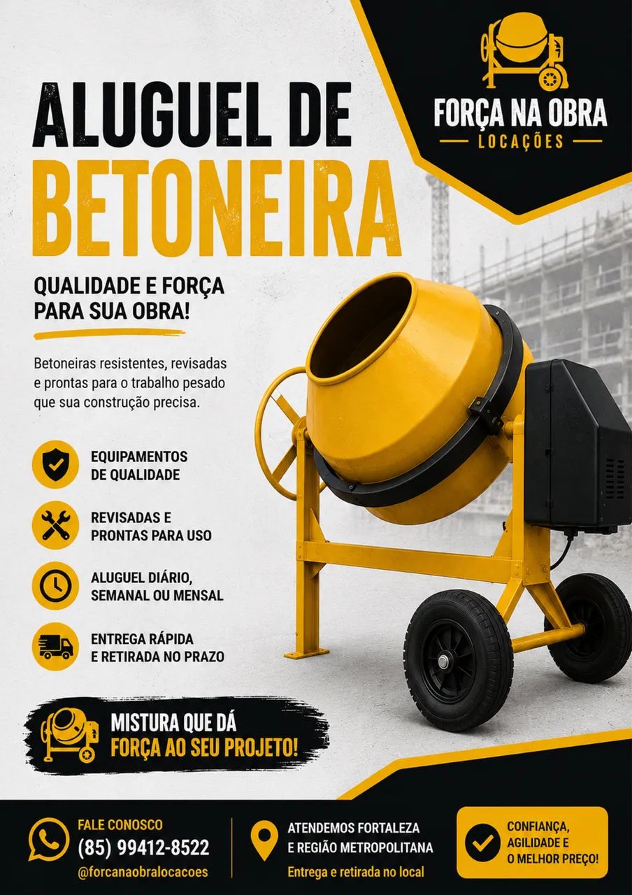 Aluguel de Betoneira 400 litros
