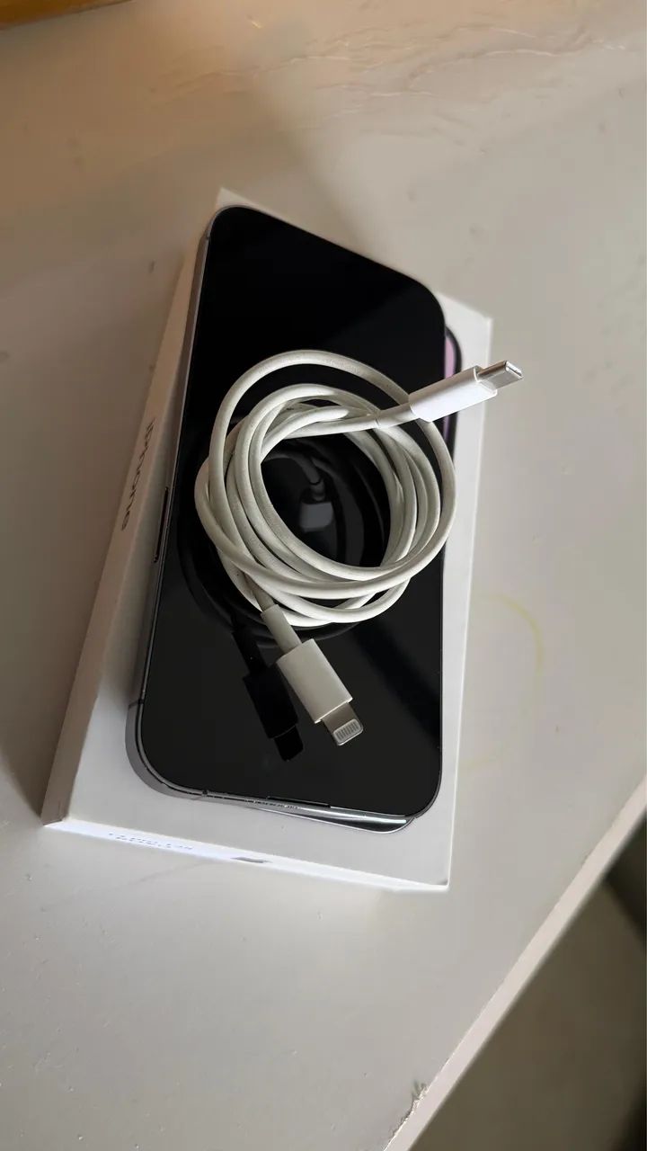 iPhone 14 Pro roxo 128gb com cabo original bateria 80 - Foto 5