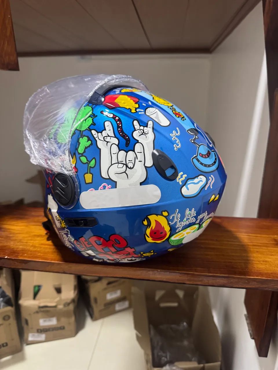 CAPACETE ABERTO COM ÓCULOS  - Foto 2
