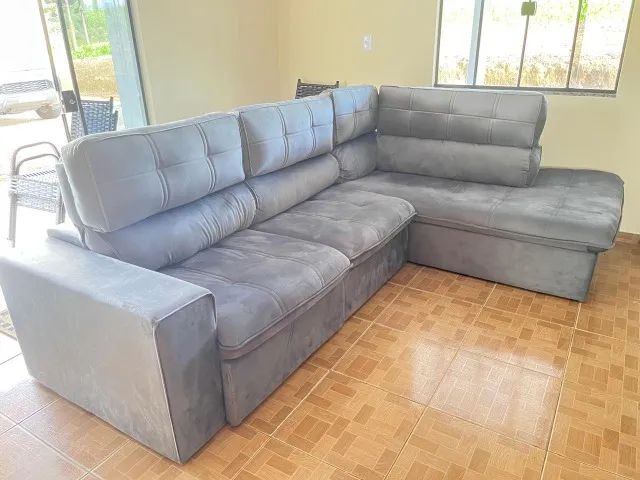 VENDO SOFÁ DE CANTO COM CHAISE - APENAS 5 MESES DE USO. - Foto 3