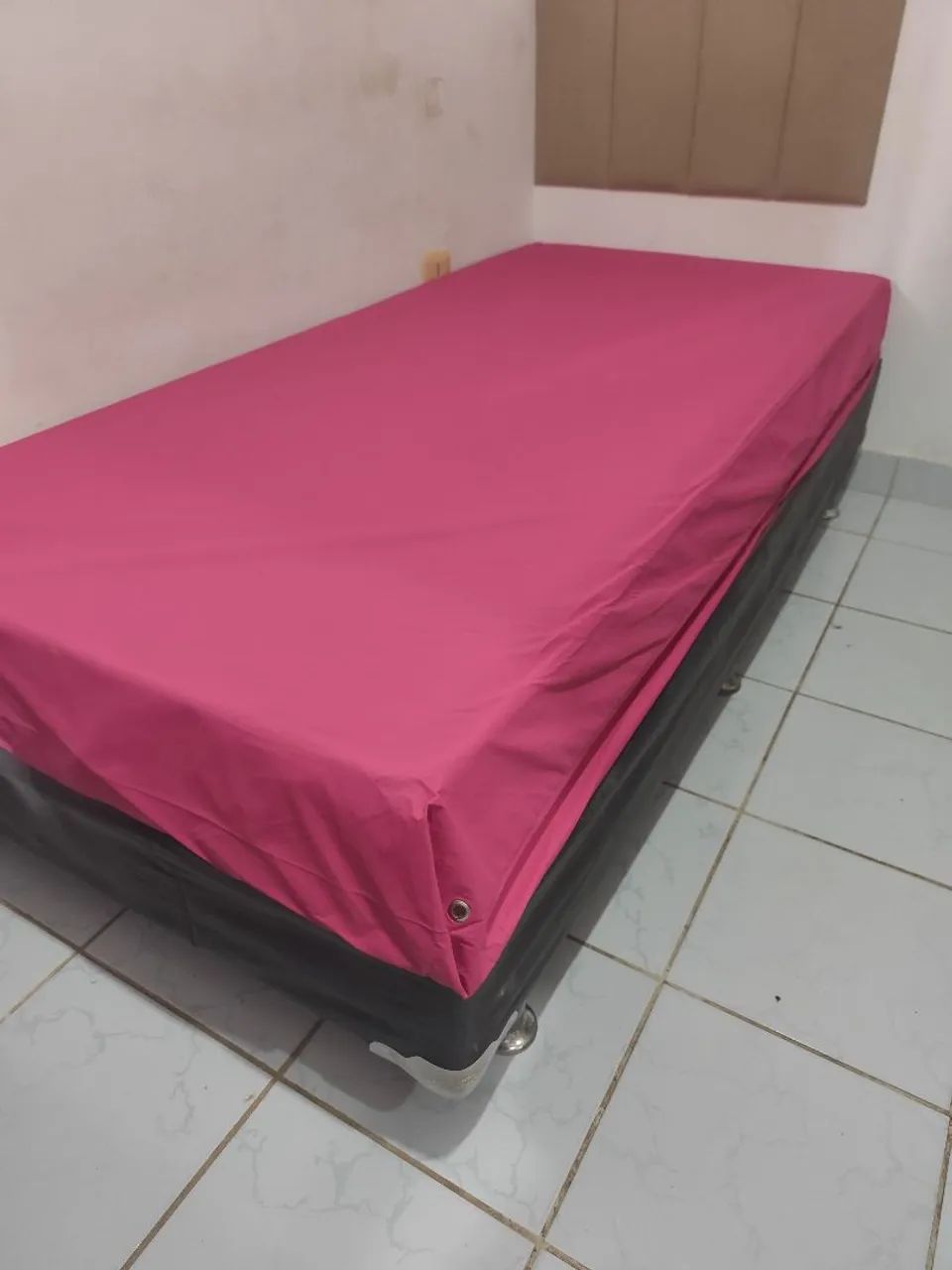 Cama box+colchão ortopédico+capa de colchão 