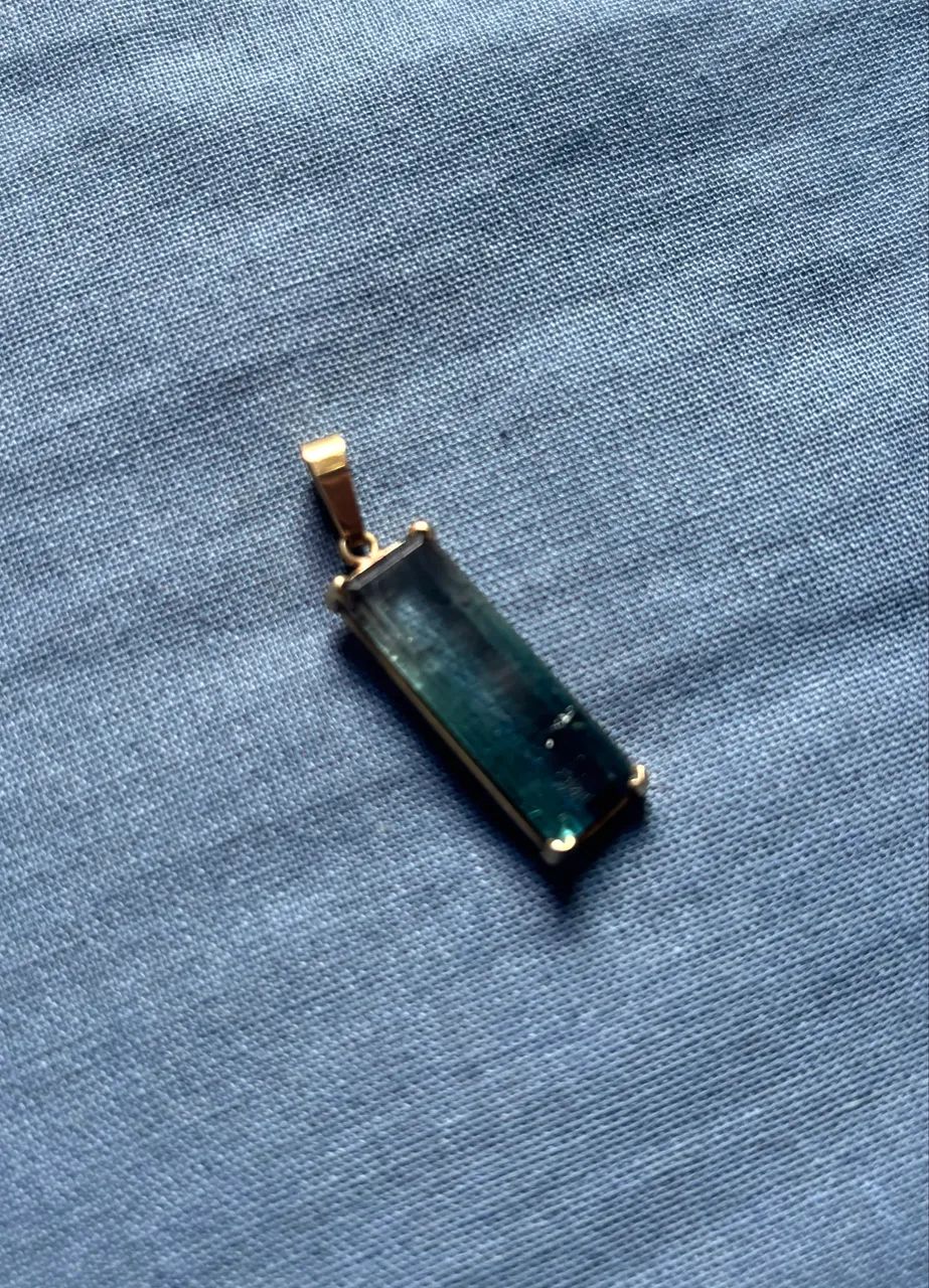 pingente turmalina bicolor ouro 18k - Foto 2