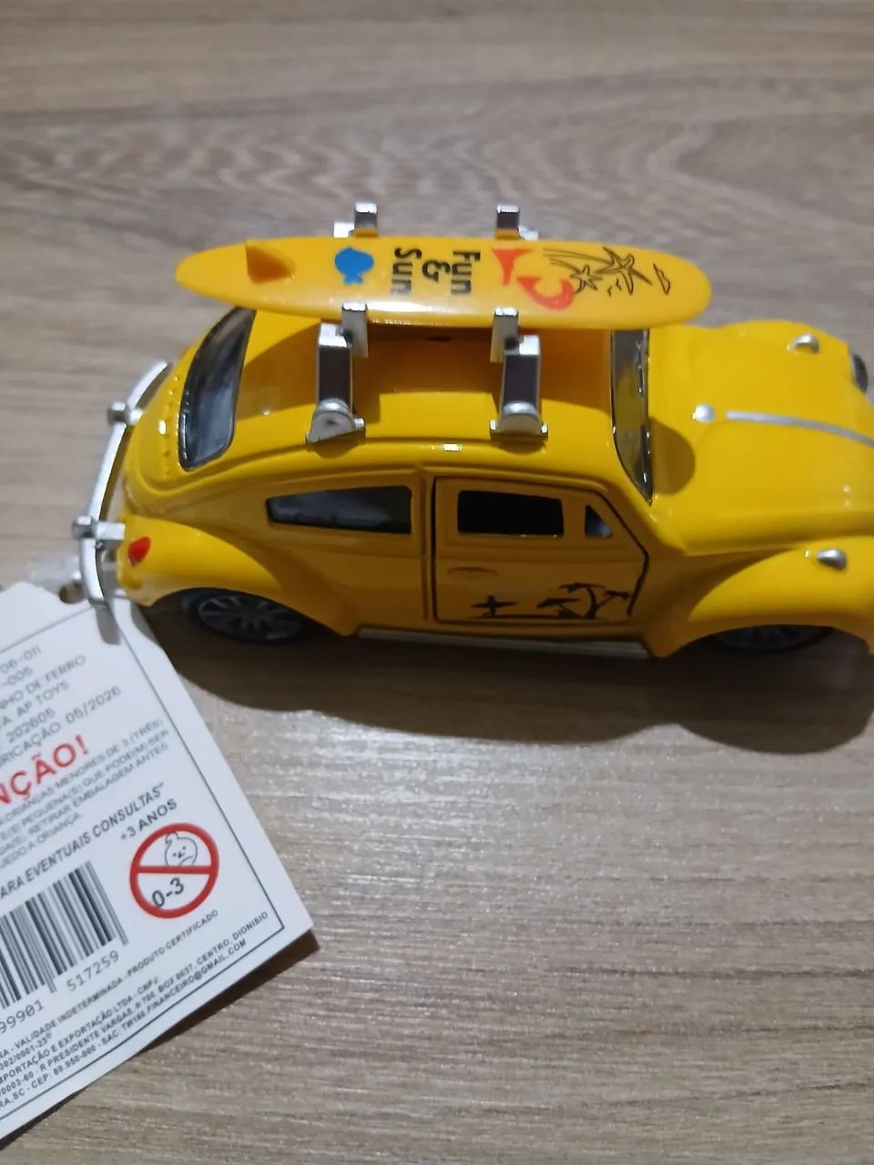 MINIATURA FUSCA CLÁSSICO - AMARELO - Foto 2