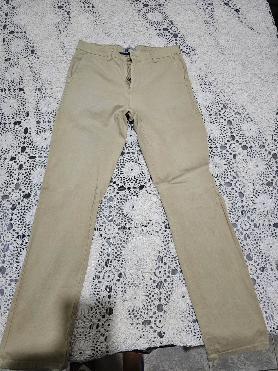 Calça Sarja Luidgi Skinny 42 Bege Caqui - Foto 3