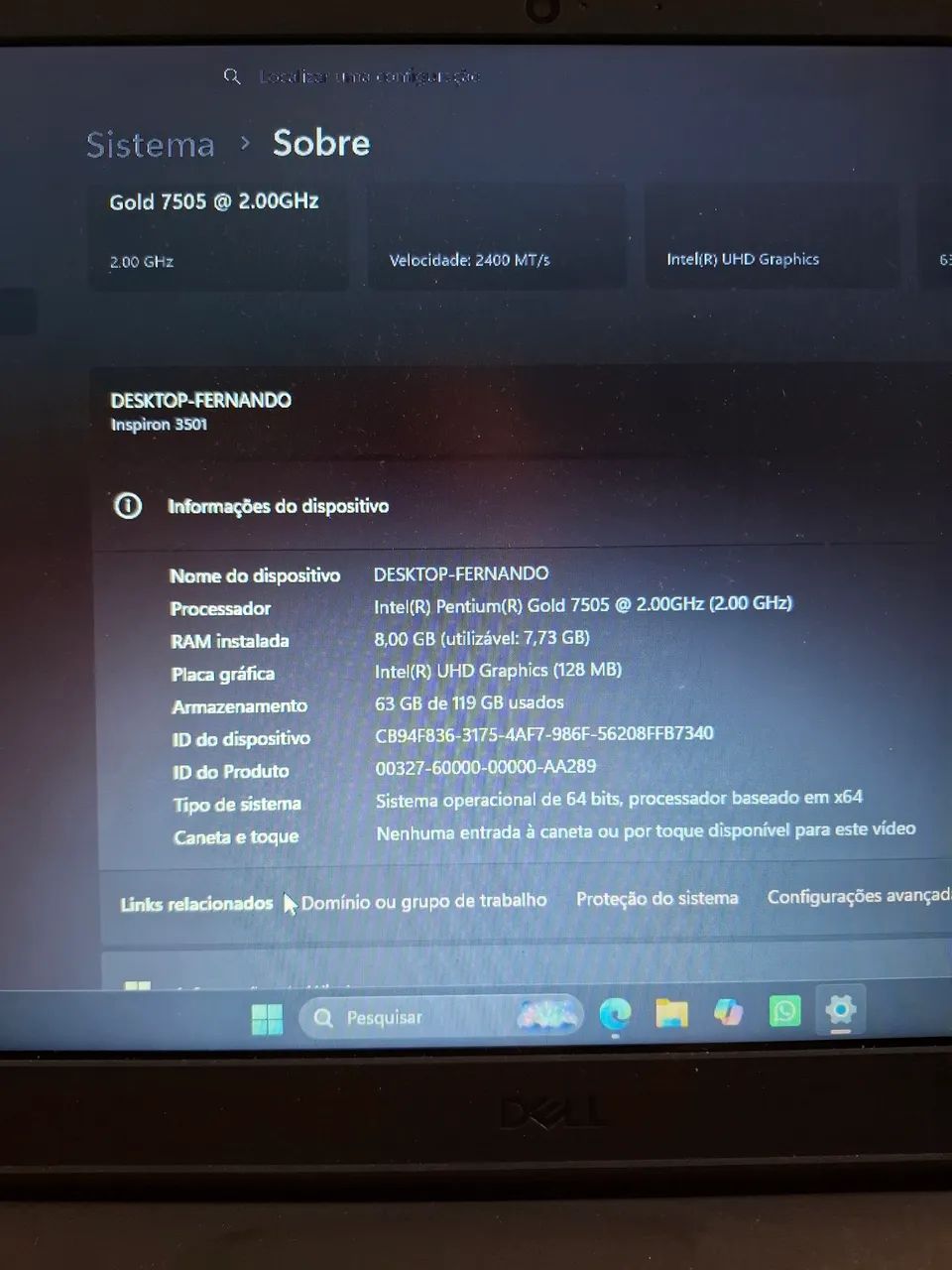 Notebook Dell inspiron 3501 - Foto 2