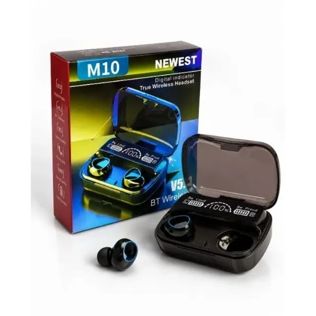 Fone Bluetooth M10 Sem | Bluetooth 5.3 Display LED