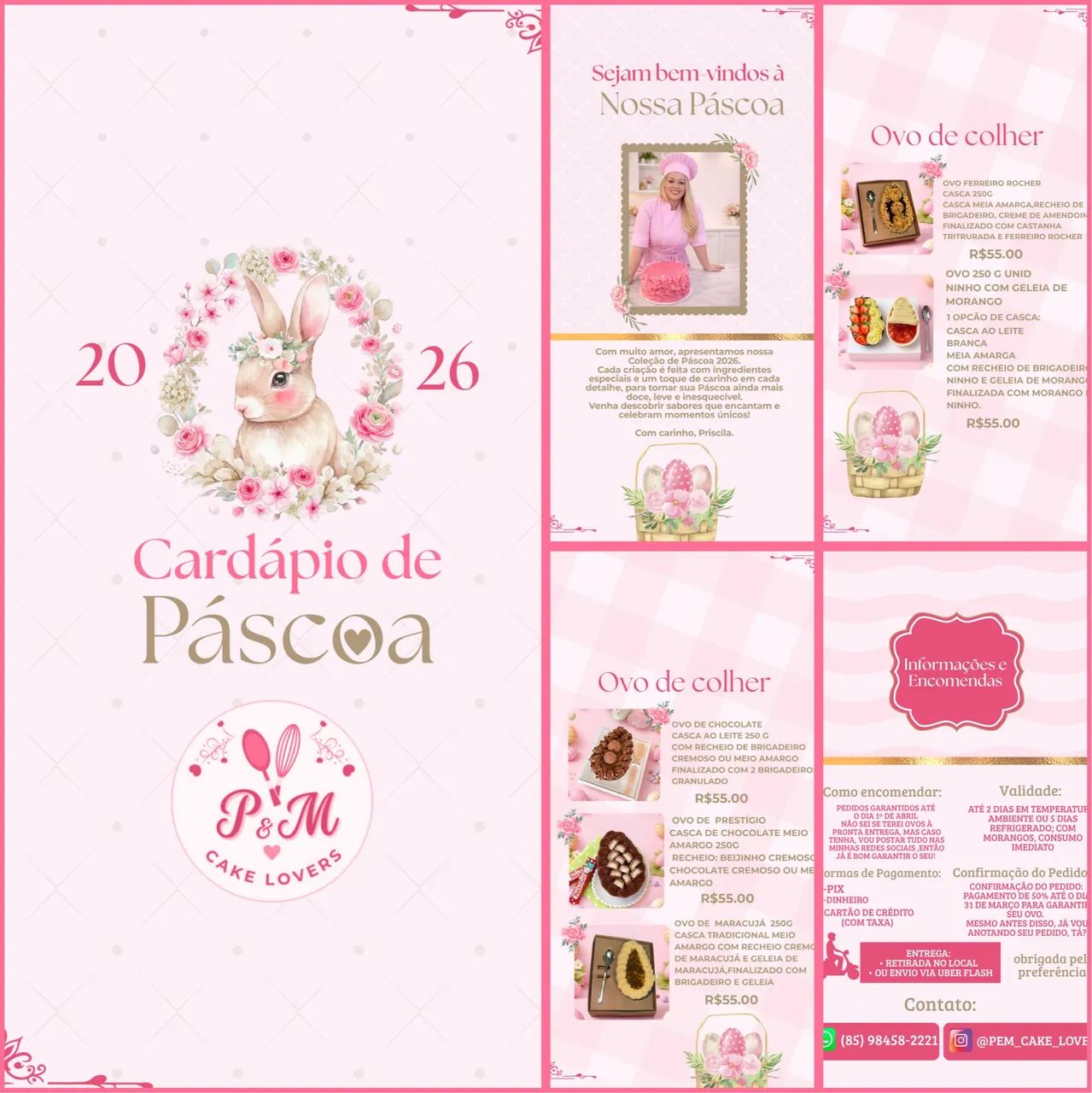 Criação de cardápio da Páscoa 