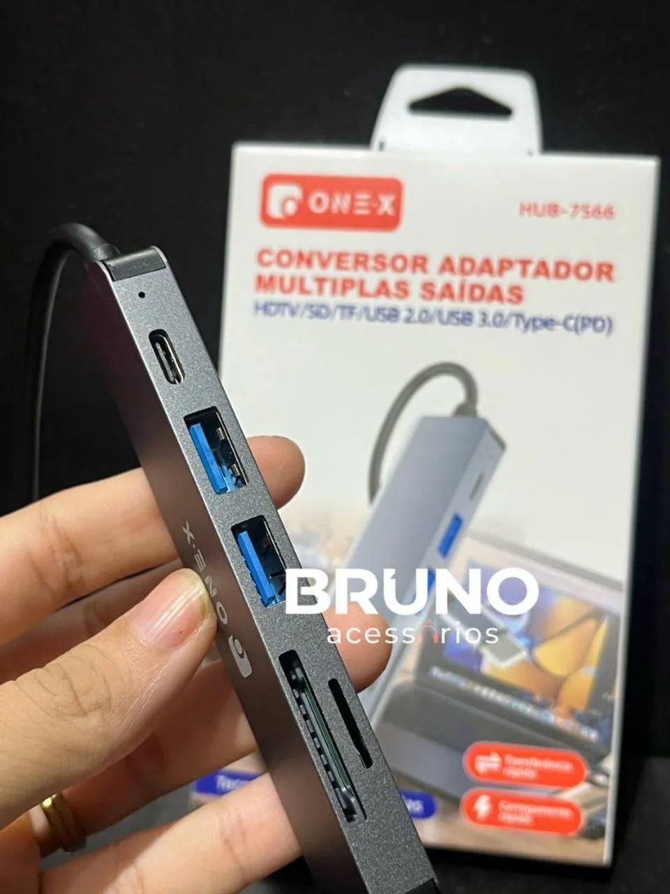 Hub usb c multifunções HUB-7566 - Foto 3