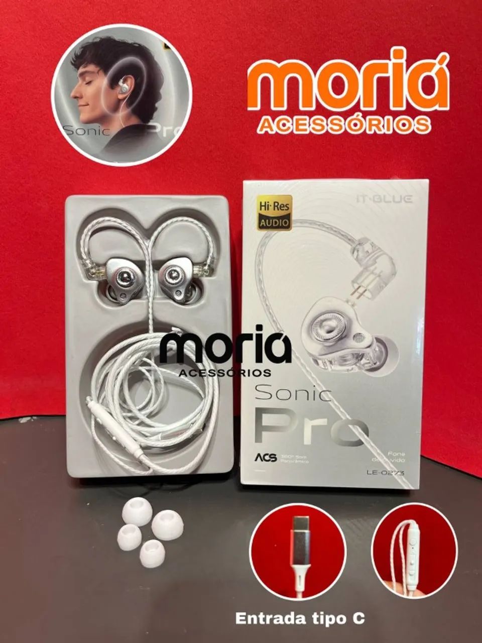 Fone Com Fio Tipo-c Sonic Pro Com Microfone Ultra Resistente
