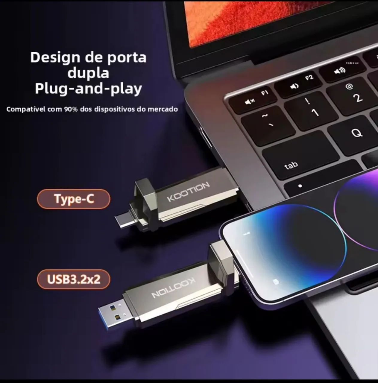 Pendrive SSD Kootion 512 GB - Armazenamento - Boehmerwald
