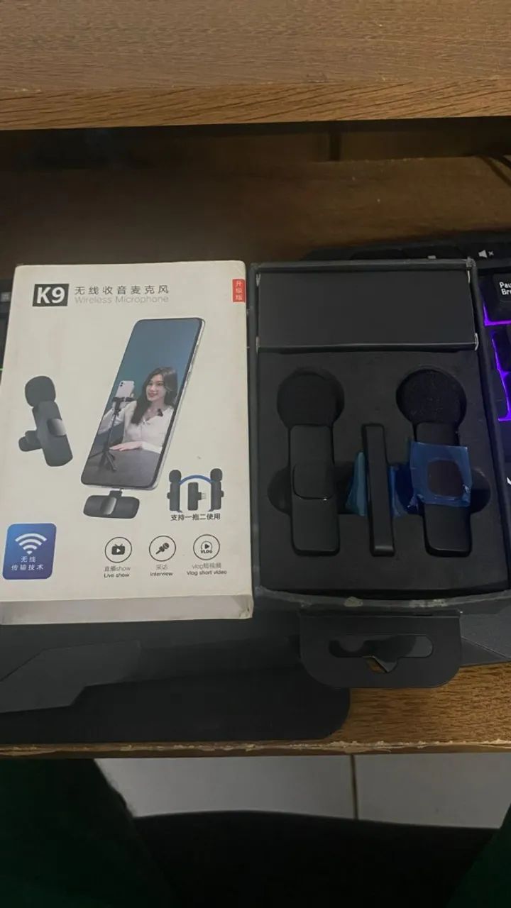 Microfone de Lapela Sem Fio K9 Bluetooth Tipo C - Foto 2