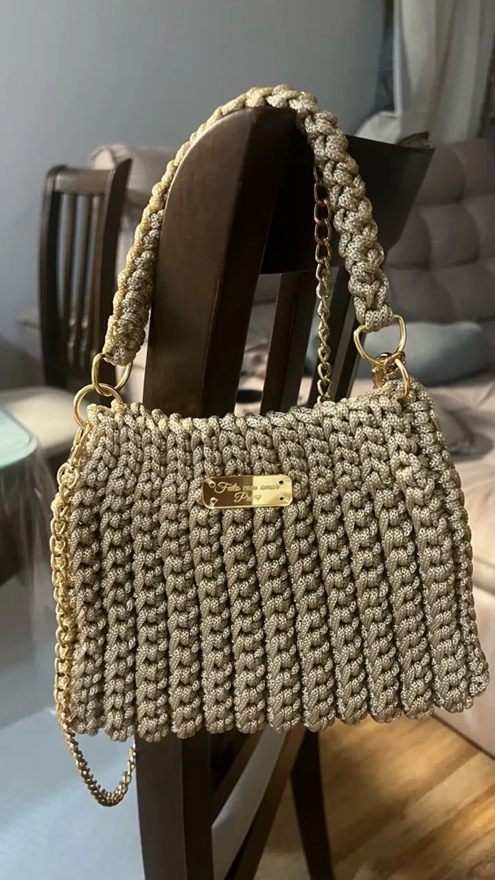 Bolsa Crochê no fio Nautico - Foto 4