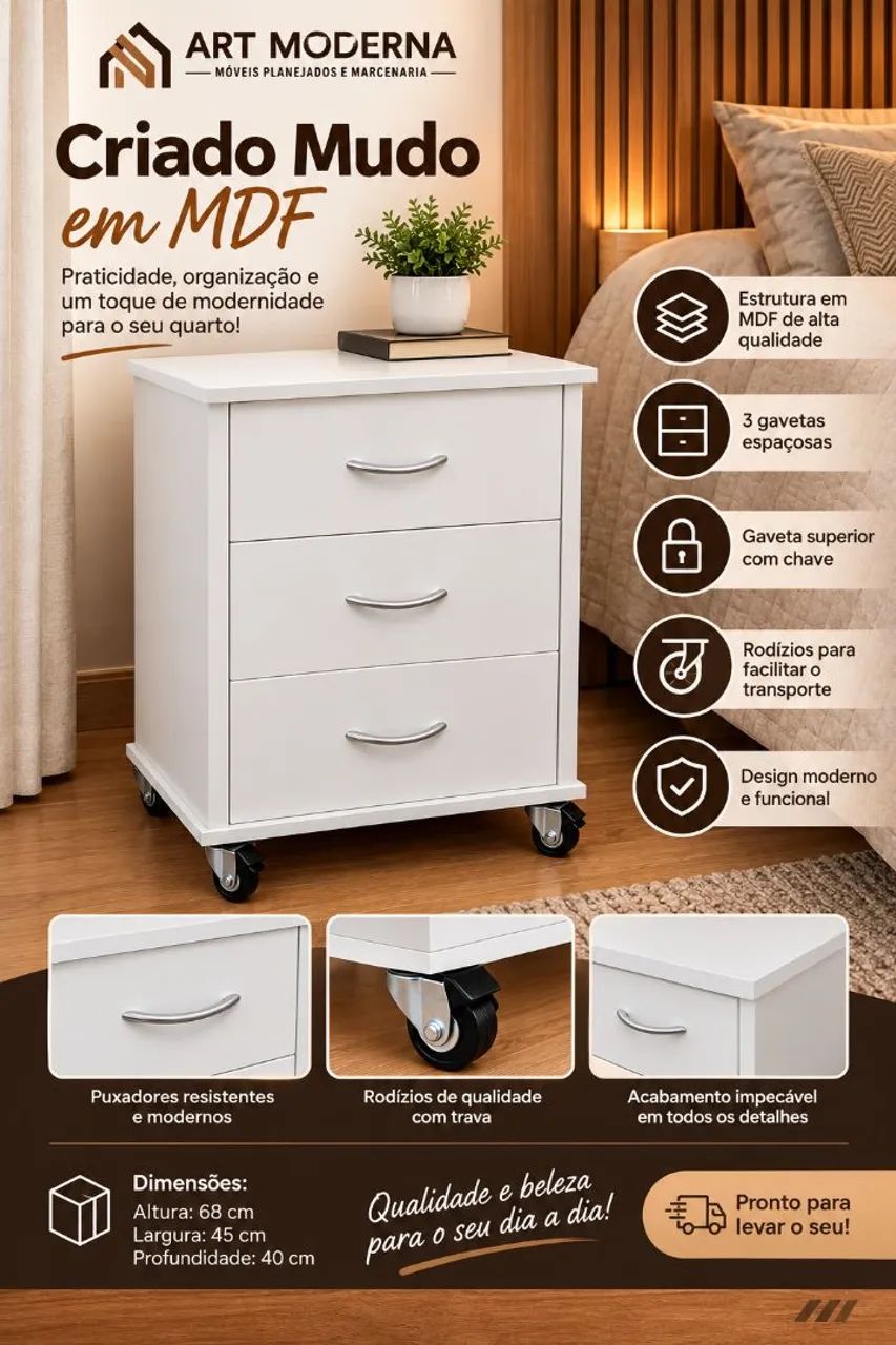 Criado Mudo MDF  - Foto 3