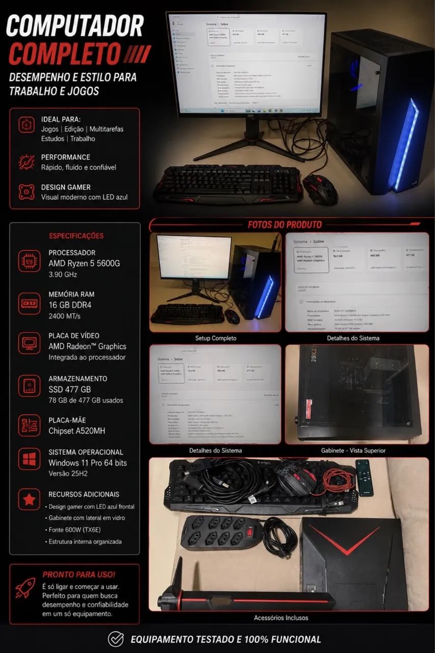 DESKTOP GAMMER COMPLETO