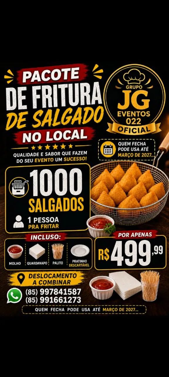 Pacotes de frituras de salgados no local 
