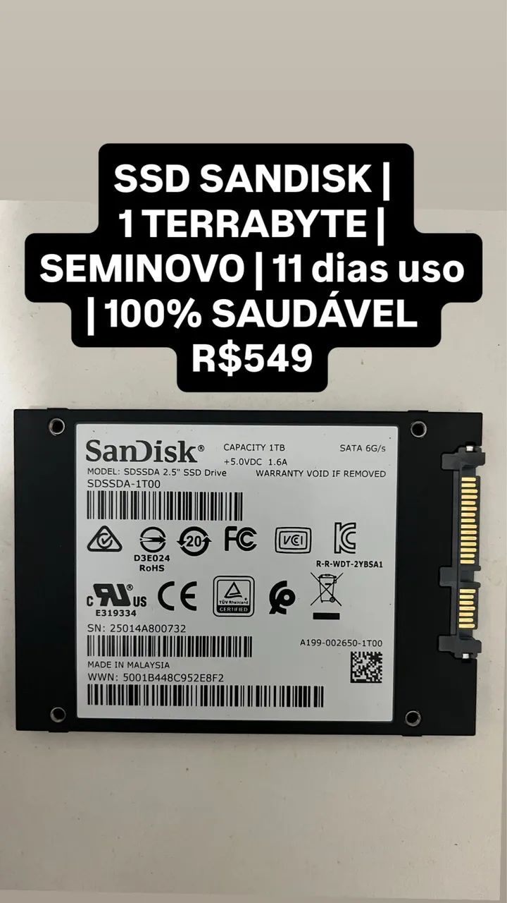 Ssd sandisk 1 terrabyte 