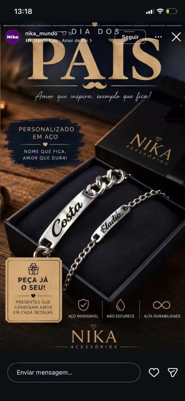 Personalizado em aço pulseira, colar e chaveiro  - Foto 5