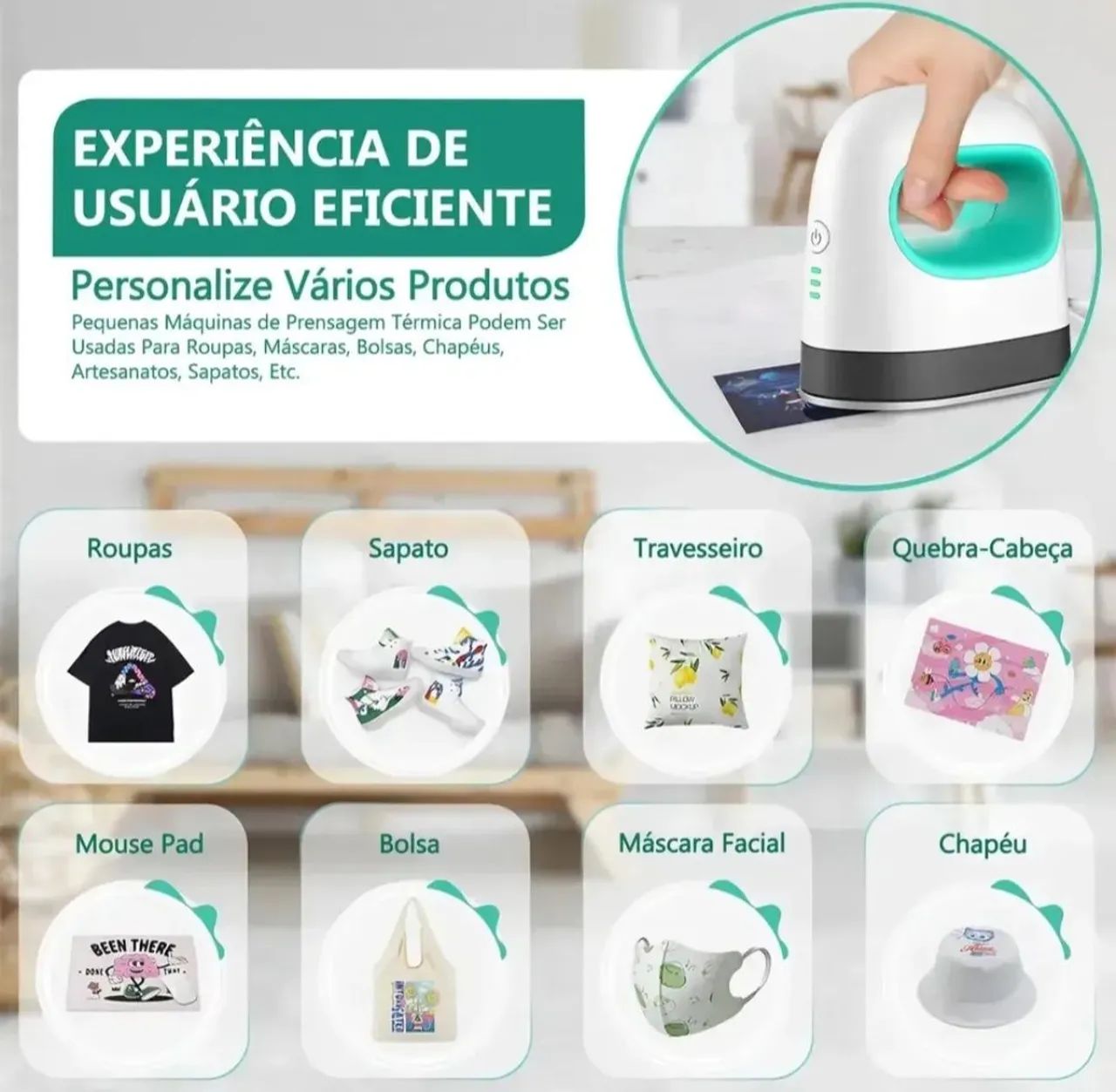 Mini prensa térmica, estamparia - Foto 2