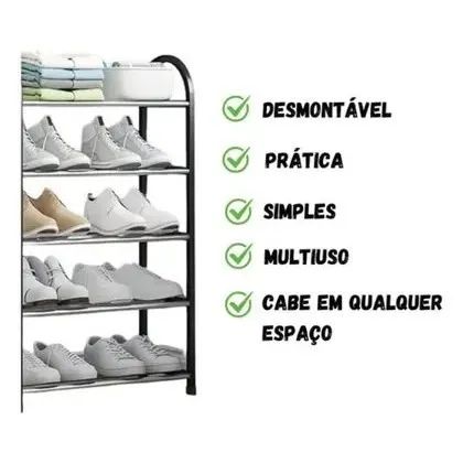 Sapateira 5 andares reforçada plástico e metal - ForPlast - Foto 4
