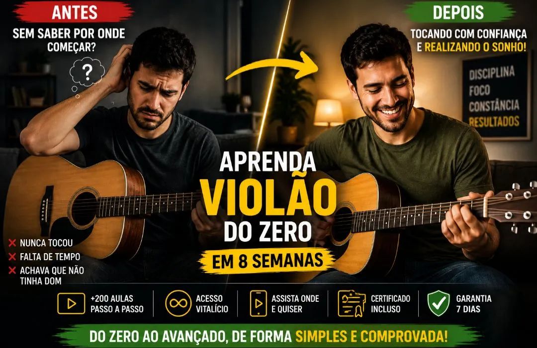 Nunca Tocou Violão? Esse Curso é Para Você