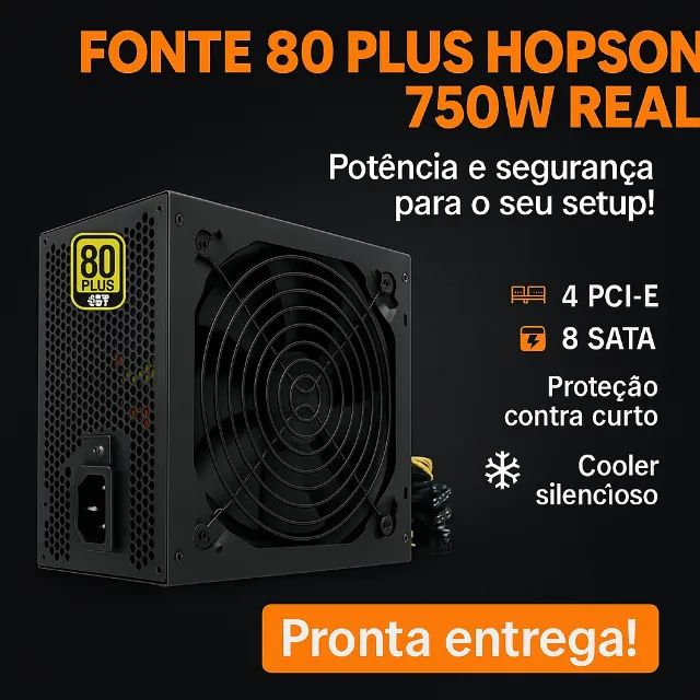 Fonte Gamer 750w 80 PLUS Hoopson