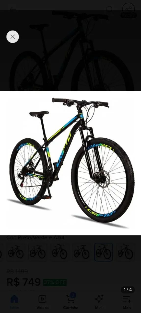 Bicicleta Aro 29 MTB Cripto - 21 Marchas, Freio a Disco e Suspensão - Foto 2