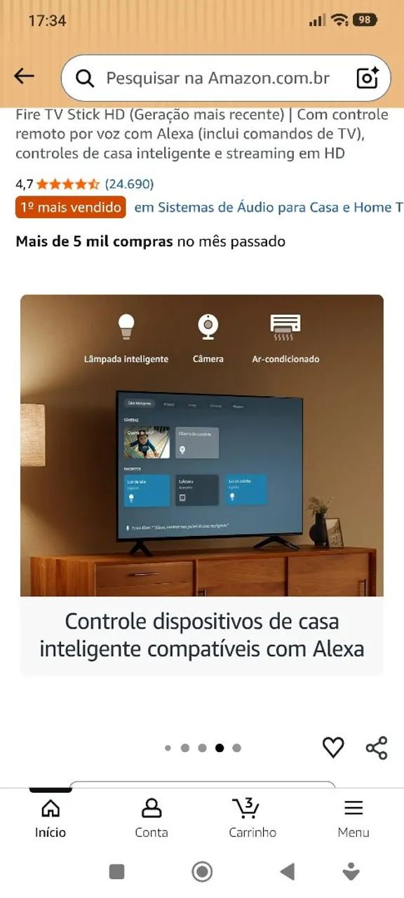 Fire TV Stick HD com Alexa - Foto 2